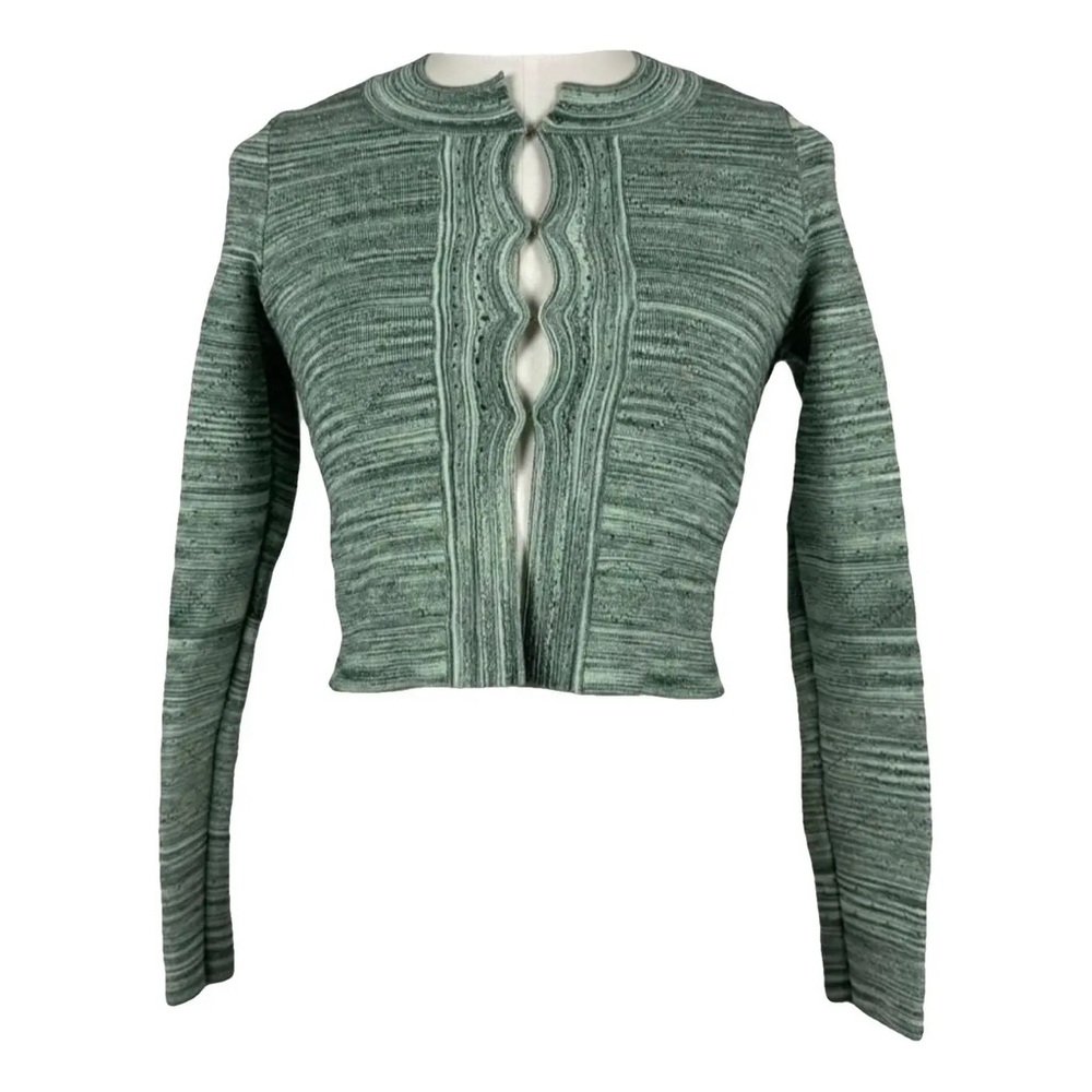 Sandro Textured Green Cardigan